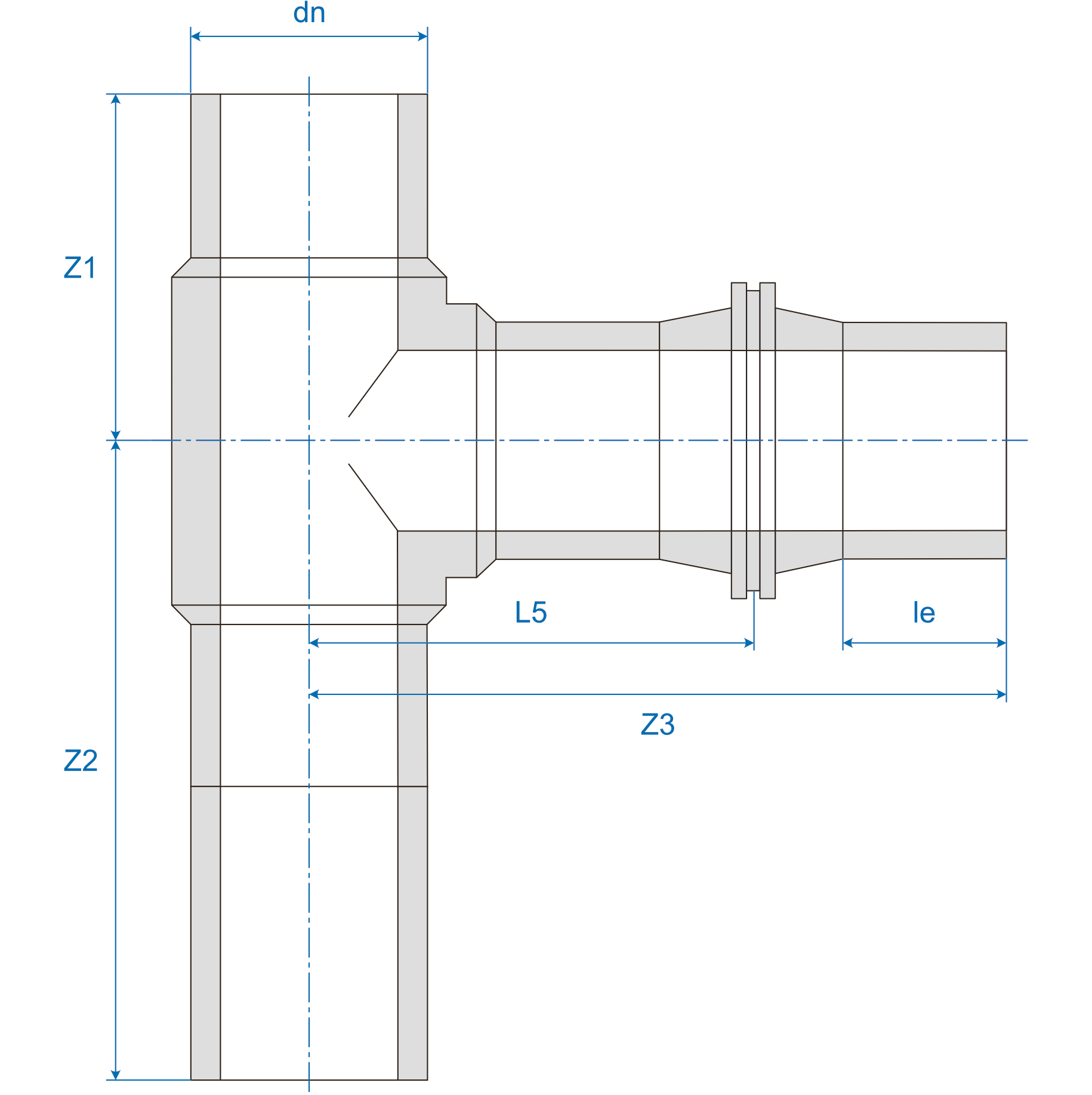Mill Pro Dropped Tee Spigot Ill